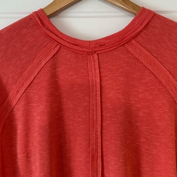Lulu’s Cute Charisma Coral Pink Short Sleeve Slub Cropped Oversized Slouchy Tee - Picture 9 of 12